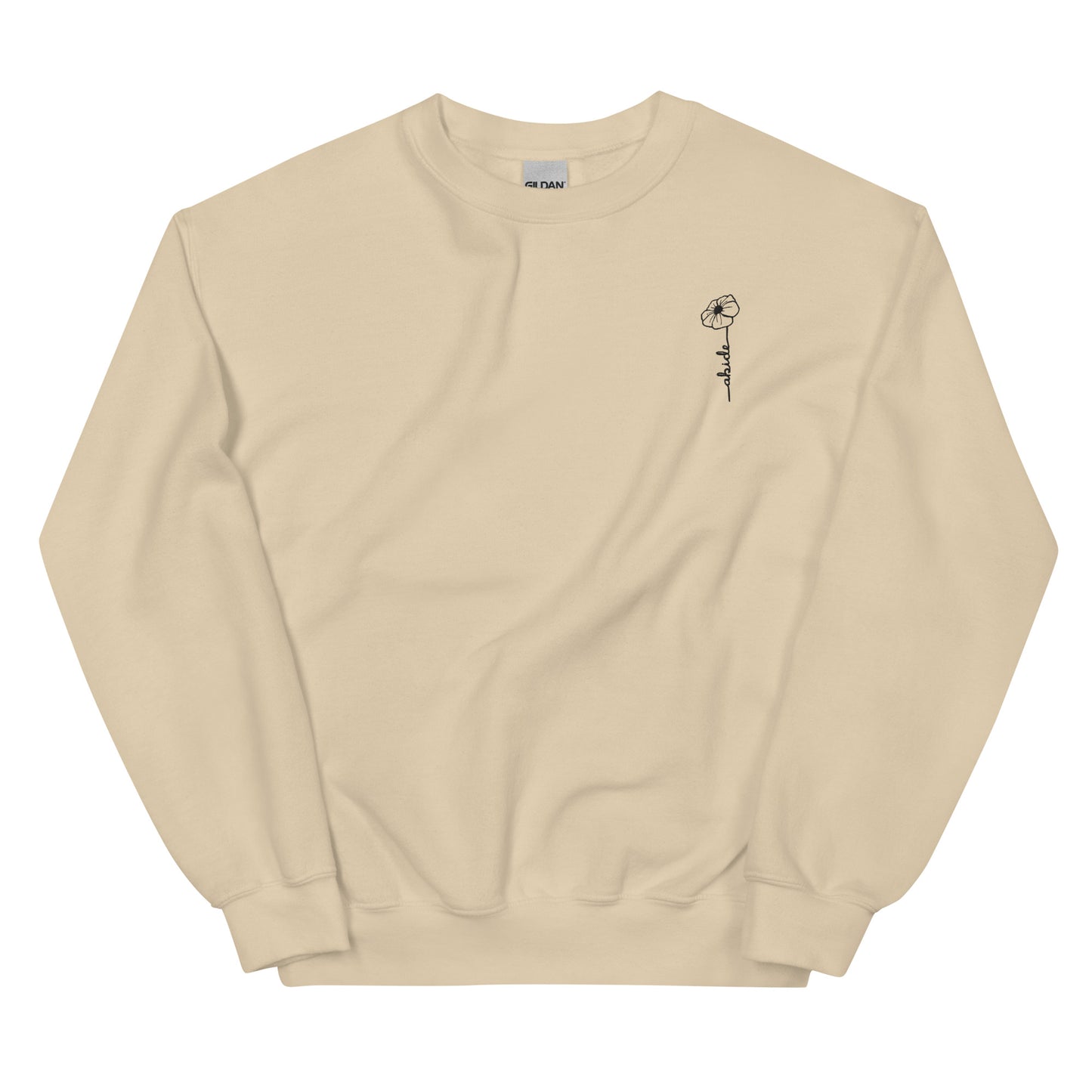 Embroidered Abide crew