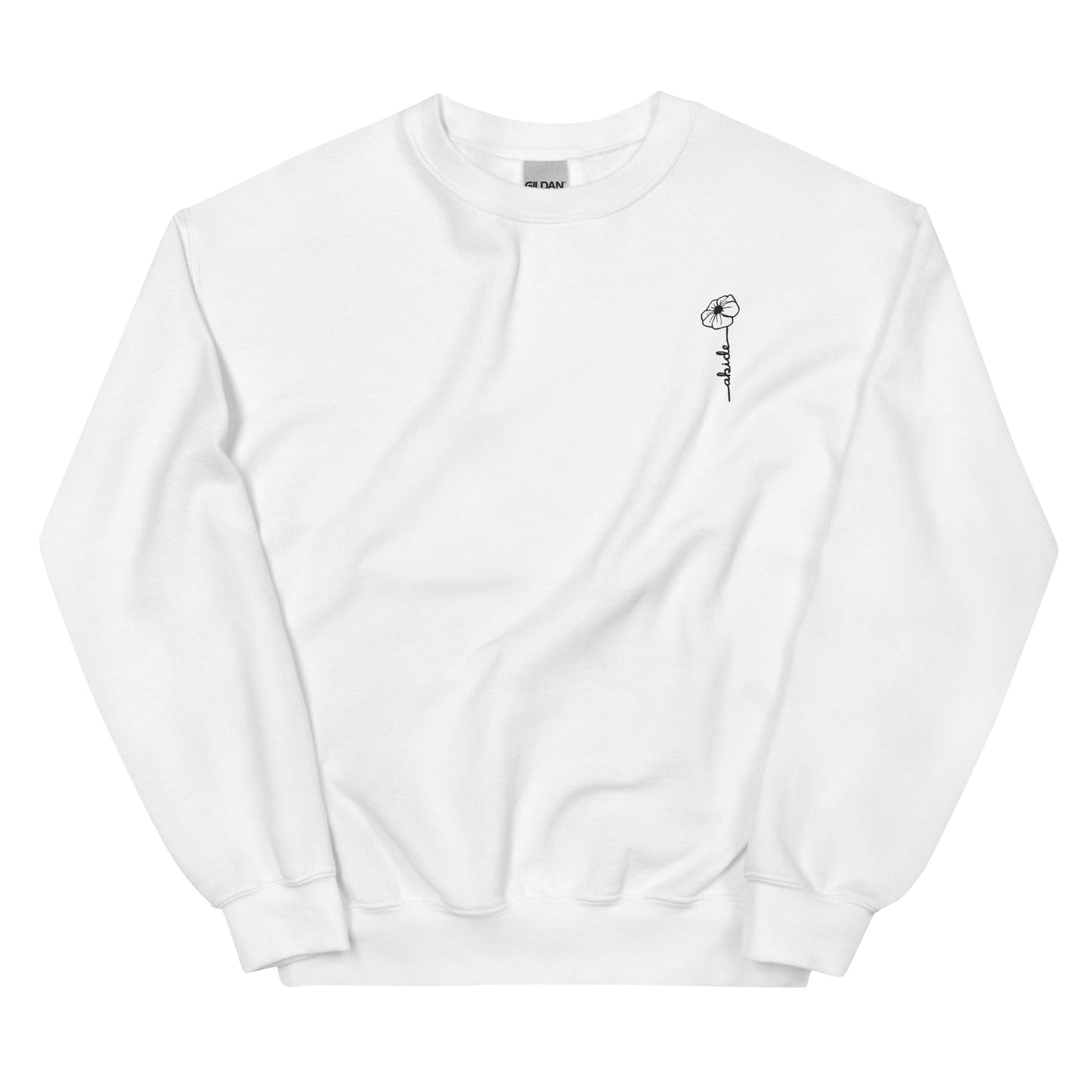 Embroidered Abide crew